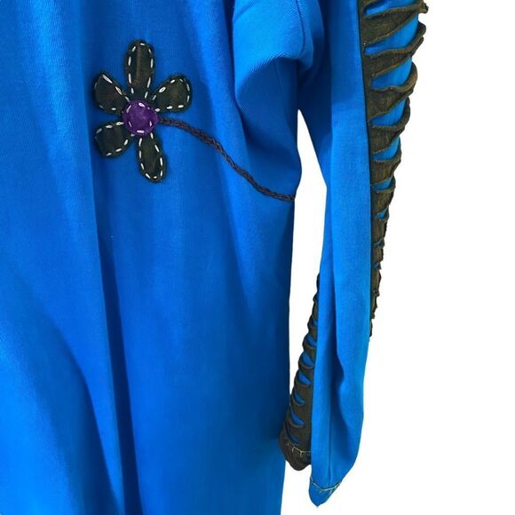 Mermaid Underwater Sea Embroidered Jacket Dress Sz L - Picture 10 of 12